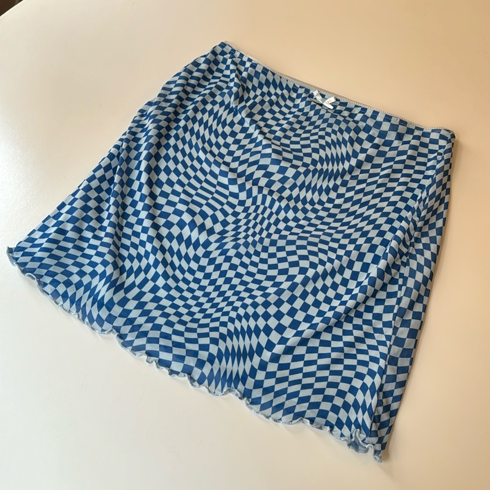 Wild Fable Swirly Checkered Skirt